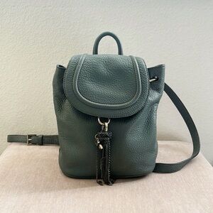 DVF Diane Von Furstenberg Love Power Green Leather Chain Small Backpack
